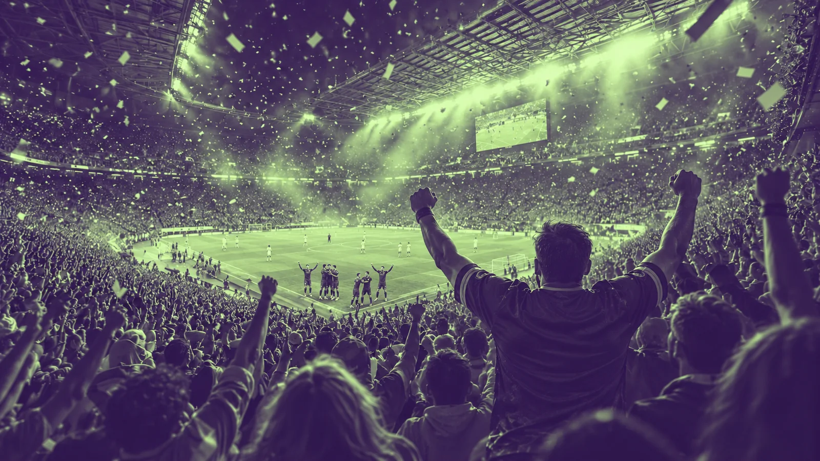 Fußballstadion mit jubelnden Fans als Bild für die Vereins-Community